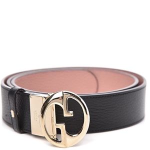 authentic Gucci Calfskin 1973 Reversible Belt 100 42 Black Pink